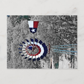 Carte Postale Texas Flag Windmill près de Johnson City, TX