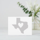 Carte Postale Texas Heart Grey Lone Star State Texan Love Grey (Debout devant)