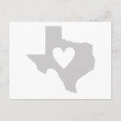 Carte Postale Texas Heart Grey Lone Star State Texan Love Grey (Devant)