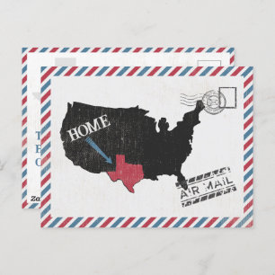 Carte postale Texas Home Air Mail