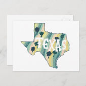 Carte Postale Texas Illustrated Map Colorful Bold (Devant / Derrière)