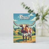Carte Postale Texas longhorn (Debout devant)