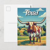 Carte Postale Texas longhorn (Devant / Derrière)