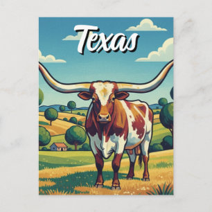 Carte Postale Texas longhorn