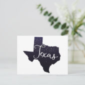 Carte postale Texas Night Stars State Shape (Debout devant)