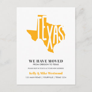 Carte Postale TEXAS Nous avons déplacé Nouvelle adresse Nouveau
