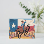Carte Postale Texas pride cowboy art rodéo scène (Debout devant)