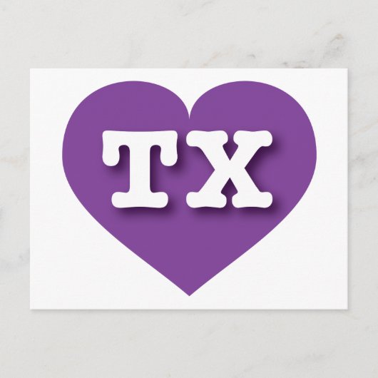 Carte Postale Texas Purple Heart - J'aime TX (Devant)