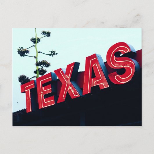 Carte Postale Texas Red Neon Lights USA Amérique (Devant)