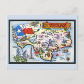 Carte postale Texas State Map (Devant)