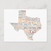 Carte Postale Texas USA Slang Word Art Map (Devant)