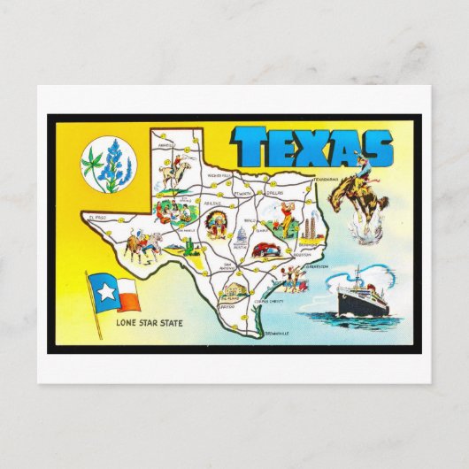 Carte postale Texas vintage (Devant)