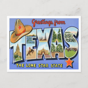 Carte postale Texas Vintage Big Letters
