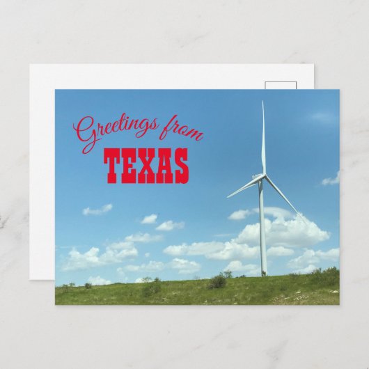 Carte Postale Texas Windmill Postcsrd (Devant / Derrière)
