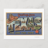 Carte Postale TexasSalutations De L'État Lone Star (Devant)
