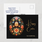 Carte Postale Text personnalisé Folklore Fleur de Pâques Vœux de (Devant / Derrière)