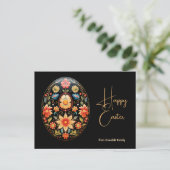 Carte Postale Text personnalisé Folklore Fleur de Pâques Vœux de (Debout devant)