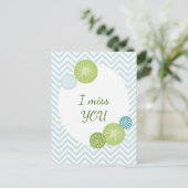 Carte Postale Texte Abstrait Floral bleu moderne (Debout devant)