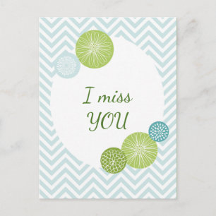 Carte Postale Texte Abstrait Floral bleu moderne