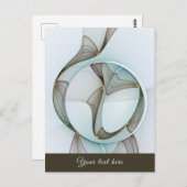 Carte Postale Texte Abstrait Turquoise Brown Gold Elegance (Devant / Derrière)