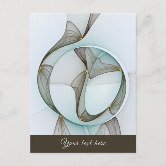 Carte Postale Texte Abstrait Turquoise Brown Gold Elegance (Devant)