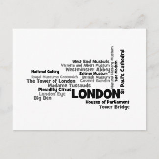 Carte Postale Texte Art "Londres"