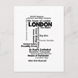 Carte Postale Texte Art "Londres"