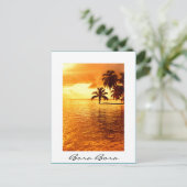 Carte postale texte blanc couché de soleil sur pal (Debout devant)