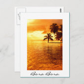 Carte postale texte blanc couché de soleil sur pal (Devant / Derrière)