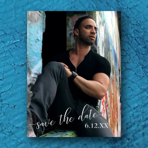 Carte Postale Texte blanc de photo verticale Enregistrer la grad