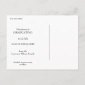 Carte Postale Texte blanc de photo verticale Enregistrer la grad (Dos)