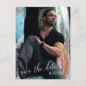 Carte Postale Texte blanc de photo verticale Enregistrer la grad (Devant)