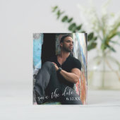 Carte Postale Texte blanc de photo verticale Enregistrer la grad (Debout devant)