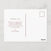 Carte Postale Texte blanc et rouge foncé | Photo Merci pour votr (Dos)