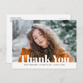 Carte Postale Texte blanc moderne diplôme photo merci (Devant / Derrière)