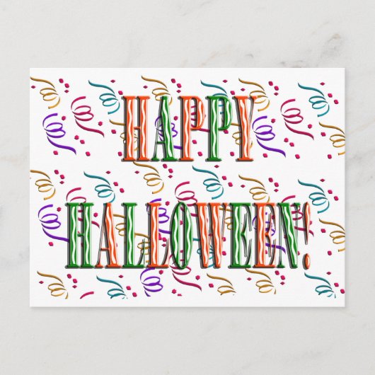 Carte postale texte Confetti & Festival d'Hallowee (Devant)