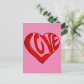 CARTE POSTALE TEXTE D'AMOUR TYPOGRAPHIE ROUGE SAINT VALENTIN (Debout devant)