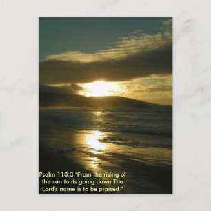 Carte Postale Texte de bible de coucher du soleil de 113:3 de