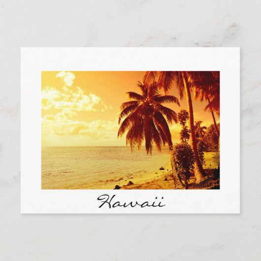 Carte postale texte de coucher de soleil Hawaii (Devant)