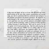 Carte Postale Texte de la fierté et du préjudice (Devant / Derrière)