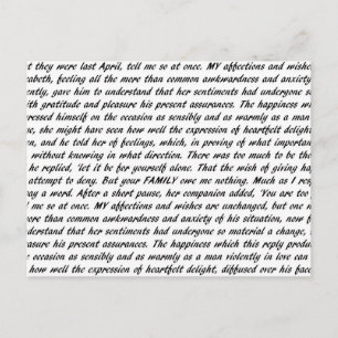 Carte Postale Texte de la fierté et du préjugé