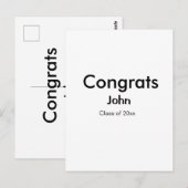 Carte Postale texte de l'année de date de félicitations d'ajout  (Devant / Derrière)