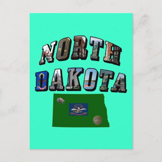 Carte Postale Texte de l'image du Dakota du Nord (Devant)