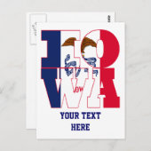Carte Postale Texte de l'indicateur d'état Iowa (Devant / Derrière)
