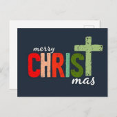 Carte Postale Texte de Noël Joyeux Christ mas Christian (Devant / Derrière)