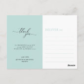 Carte Postale Texte de remerciement Baby Blue personnalisé avec (Dos)