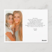 Carte Postale Texte de signature du script de proposition de la  (Dos)