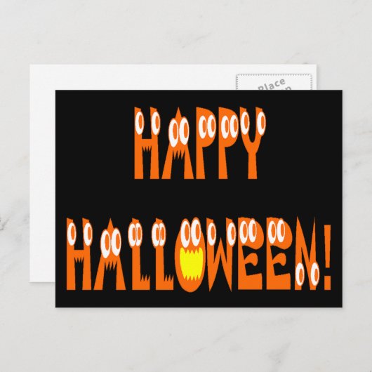 Carte Postale Texte de squash d'Halloween (Devant / Derrière)