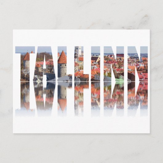 Carte Postale Texte de Tallinn composé de vue sur la vieille vil (Devant)