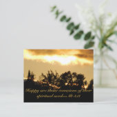 Carte Postale Texte des Écritures au coucher du soleil (Debout devant)
